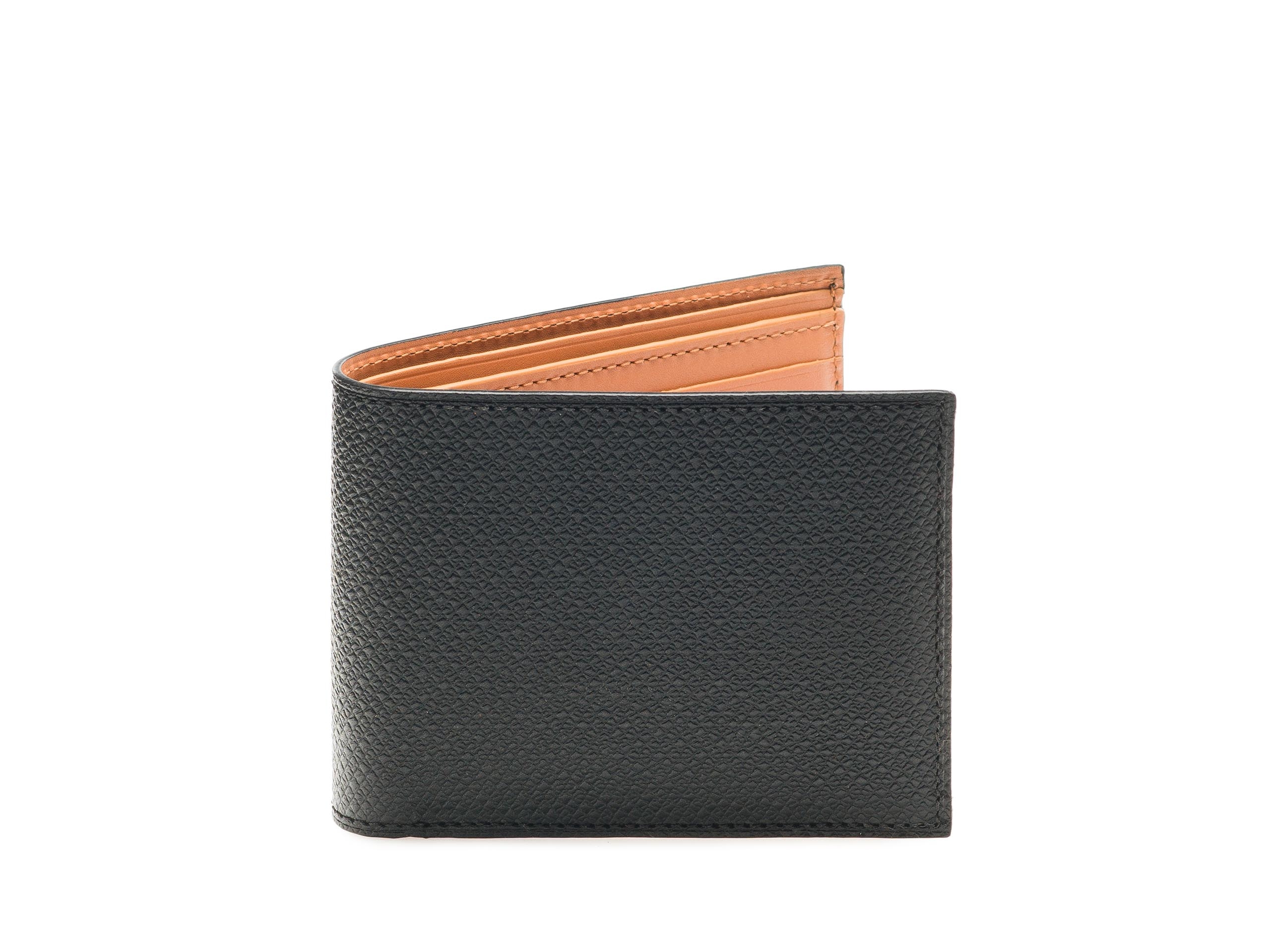 Front of the Tall Fold Wallet Black Pebble