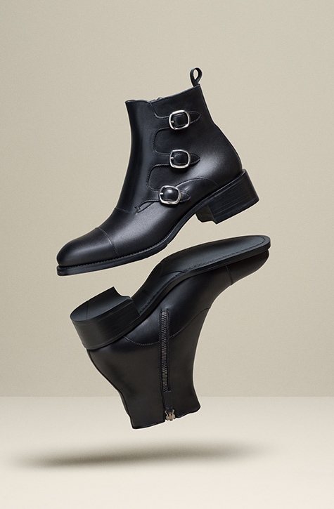 Magnanni Lucia boots float in mid-air.